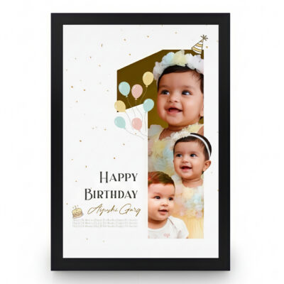 1st Birthday 3 Photos Frame