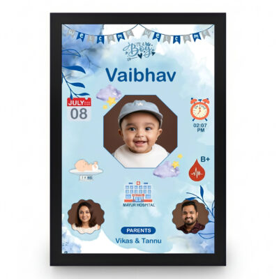 Baby Boy Birth Chart Frame